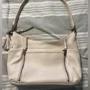 The Sak Keira Cream Leather Shoulder Bag